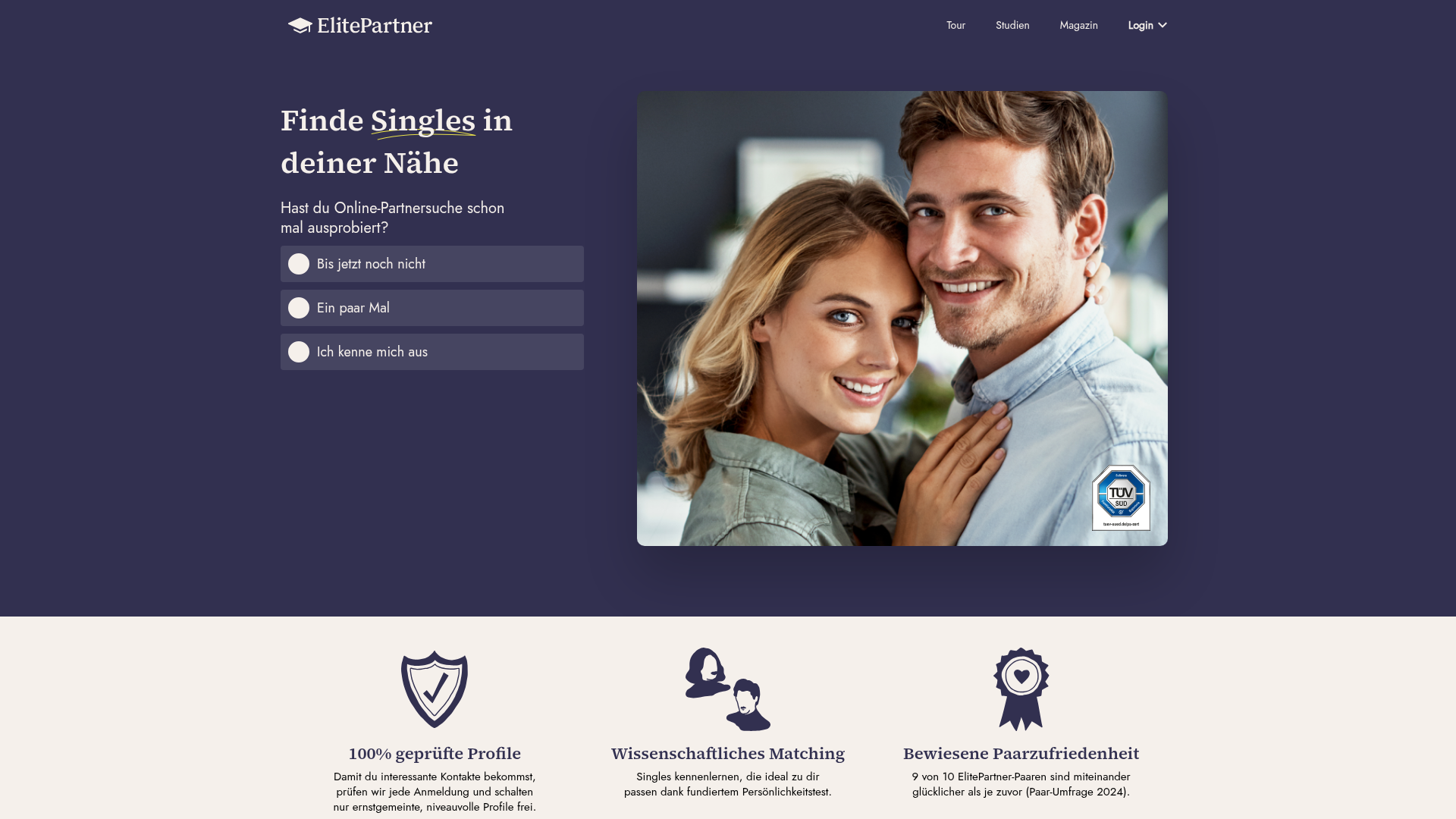 3. ElitePartner Homepage